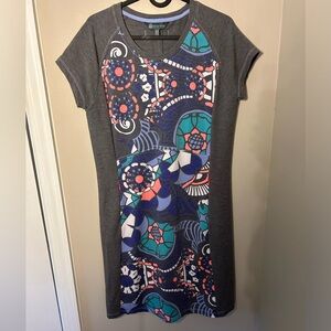 TITLE NINE COLOR BLOCK GIDGET 2.0 DRESS GREY MODERN COLOR BLOCK SIZE M